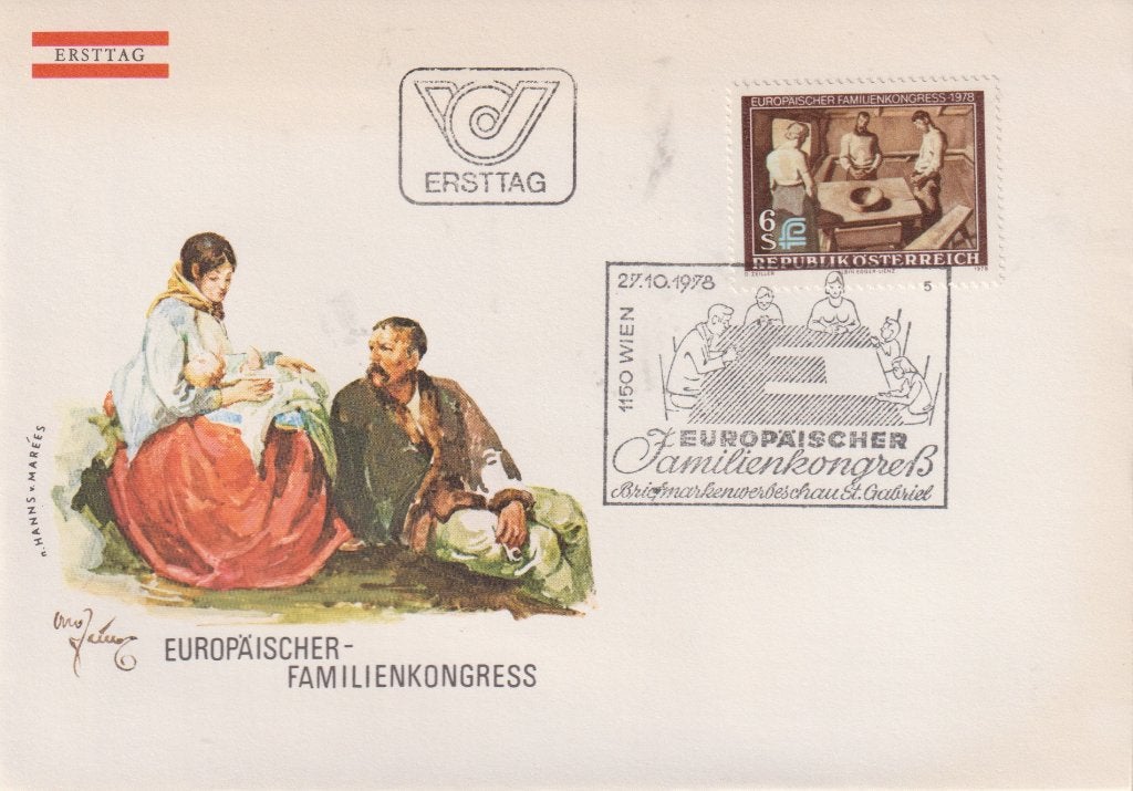 Oostenrijk 1978 EUROPA Familiecongres schilderij S030, Postzegels en Munten, Postzegels | Eerstedagenveloppen, Verzenden, Onbeschreven