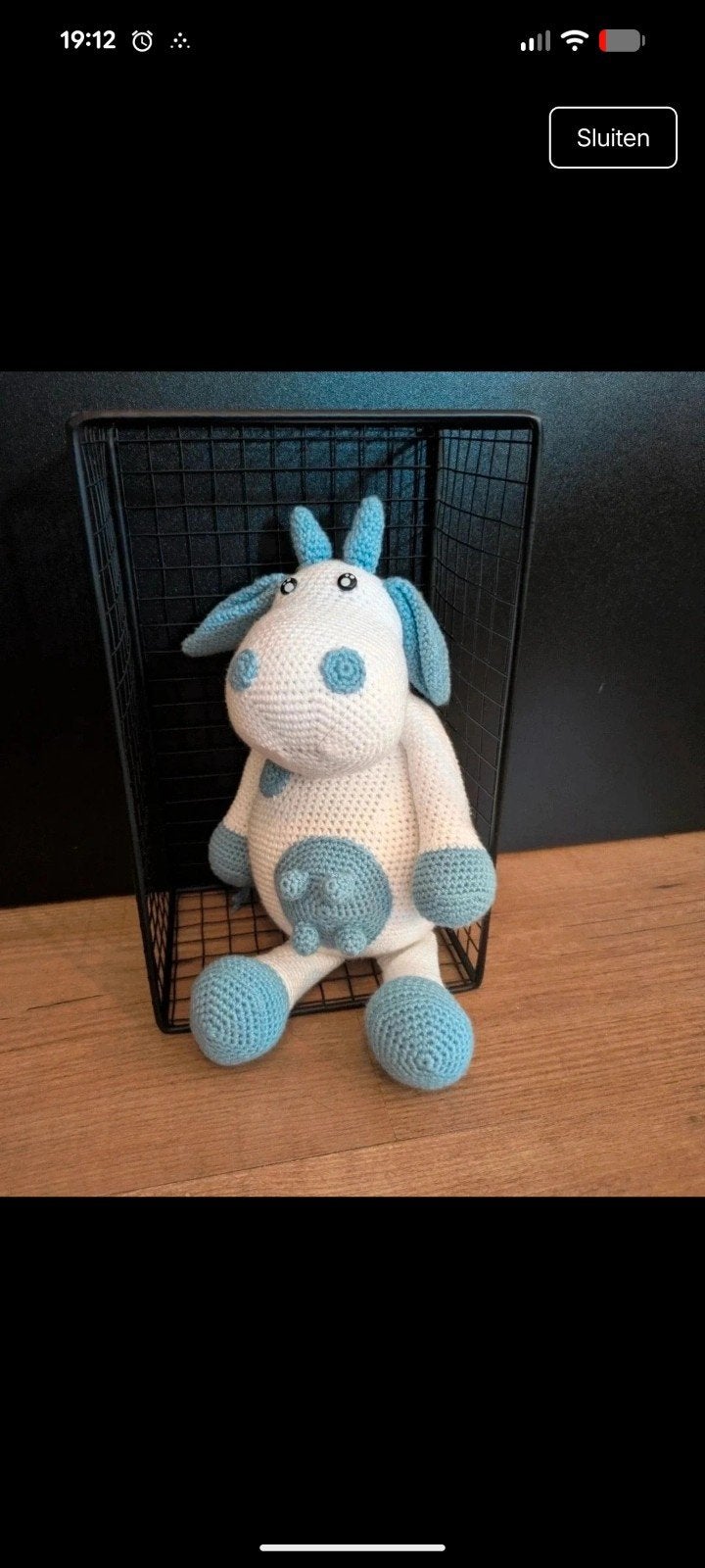 nieuwe knuffel koe, Handgemaakt, Nieuw, Ophalen of Verzenden, Middelgroot (20 tot 80 cm)