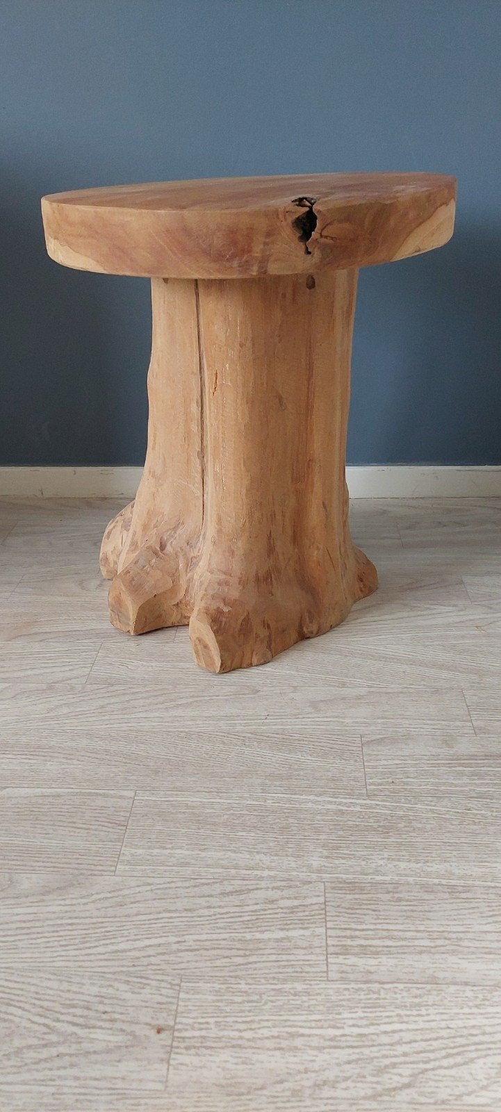 Boomstam krukje / bijzettafeltje., Huis en Inrichting, Ophalen, Hout