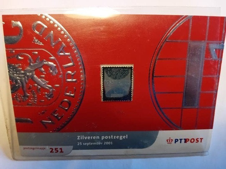 Zilveren postzegel PTT Post 25 september 2001, Ophalen of Verzenden, Na 1940, Postfris