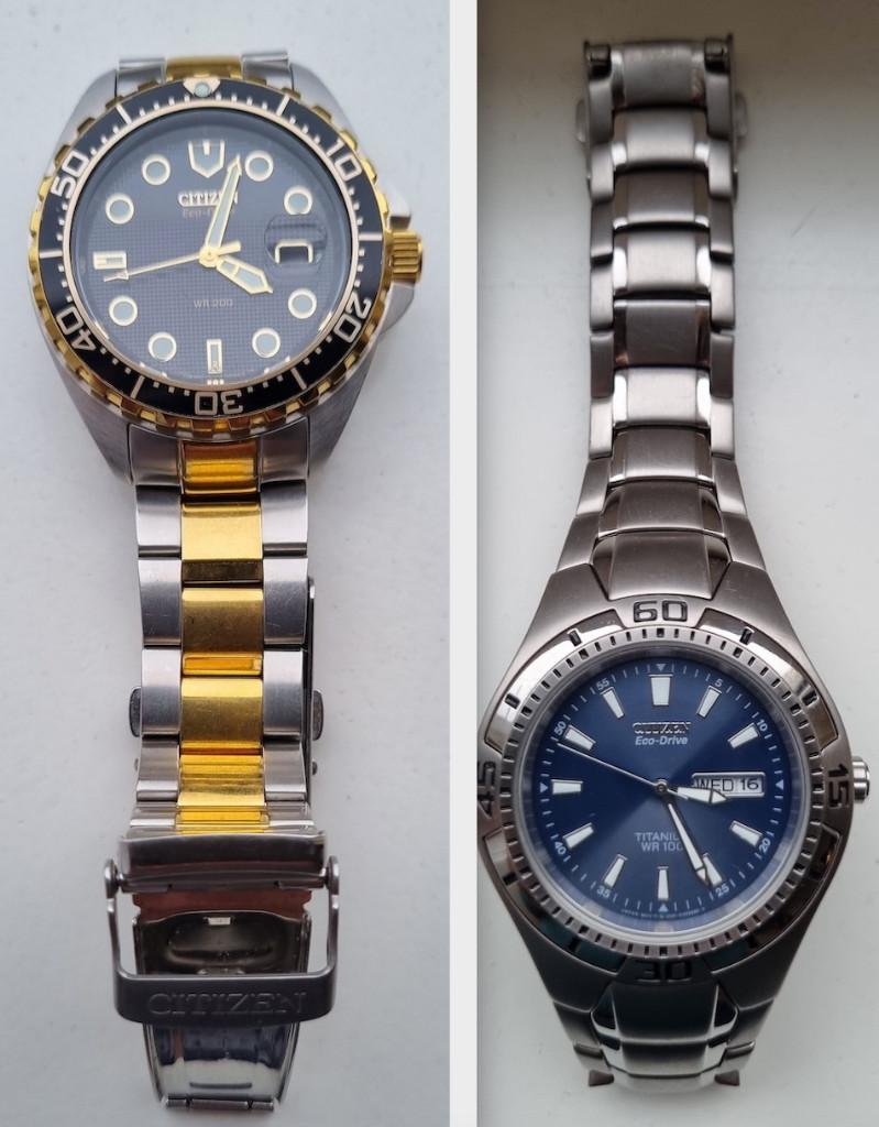 Citizen Eco drive duikhorloge en Citizen Titanium Eco drive., Staal, Staal, Ophalen of Verzenden, Zo goed als nieuw