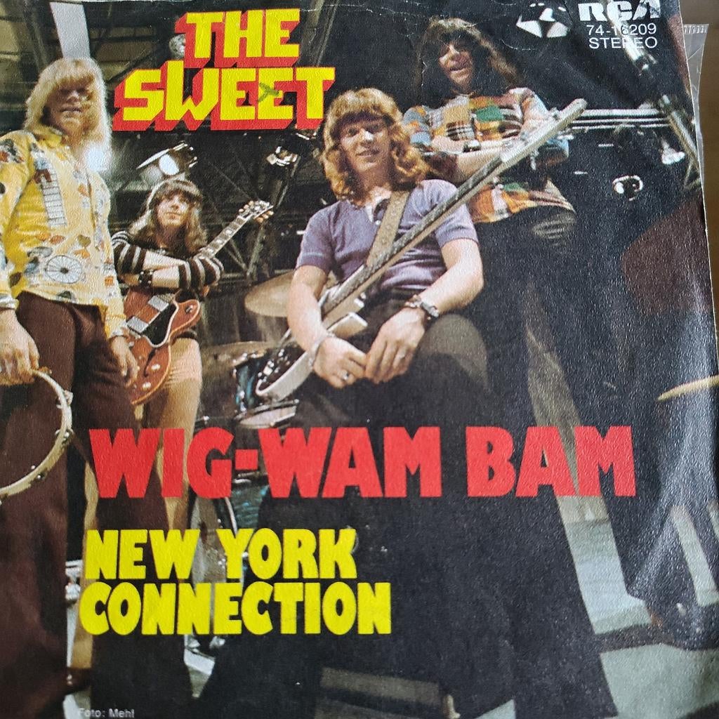 The Sweet - Wig-Wam Bam / New York Connection (Single), Ophalen of Verzenden, 1970 - 1979, Gebruikt, 7 inch