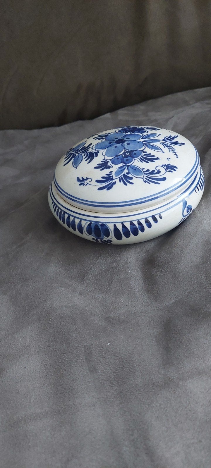 Delfts Blauw handgeschilderd doosje - beschadigd, Ophalen of Verzenden
