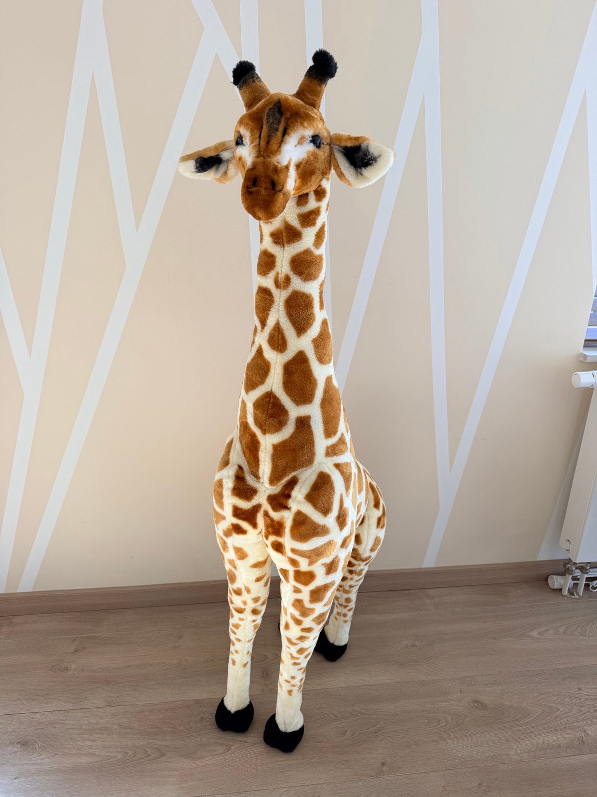 Grote pluche giraf - 140cm hoog, zeer sterk, Kinderen en Baby's, Ophalen, Giraf, Zo goed als nieuw, Bruin