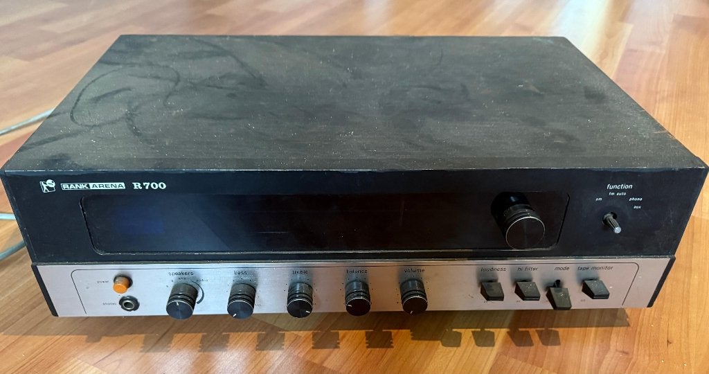 Rank Arena R700 Vintage Stereo Receiver Jaren 70 Hout Design, Audio, Tv en Foto, Versterkers en Receivers, Ophalen, Gebruikt, Minder dan 60 watt