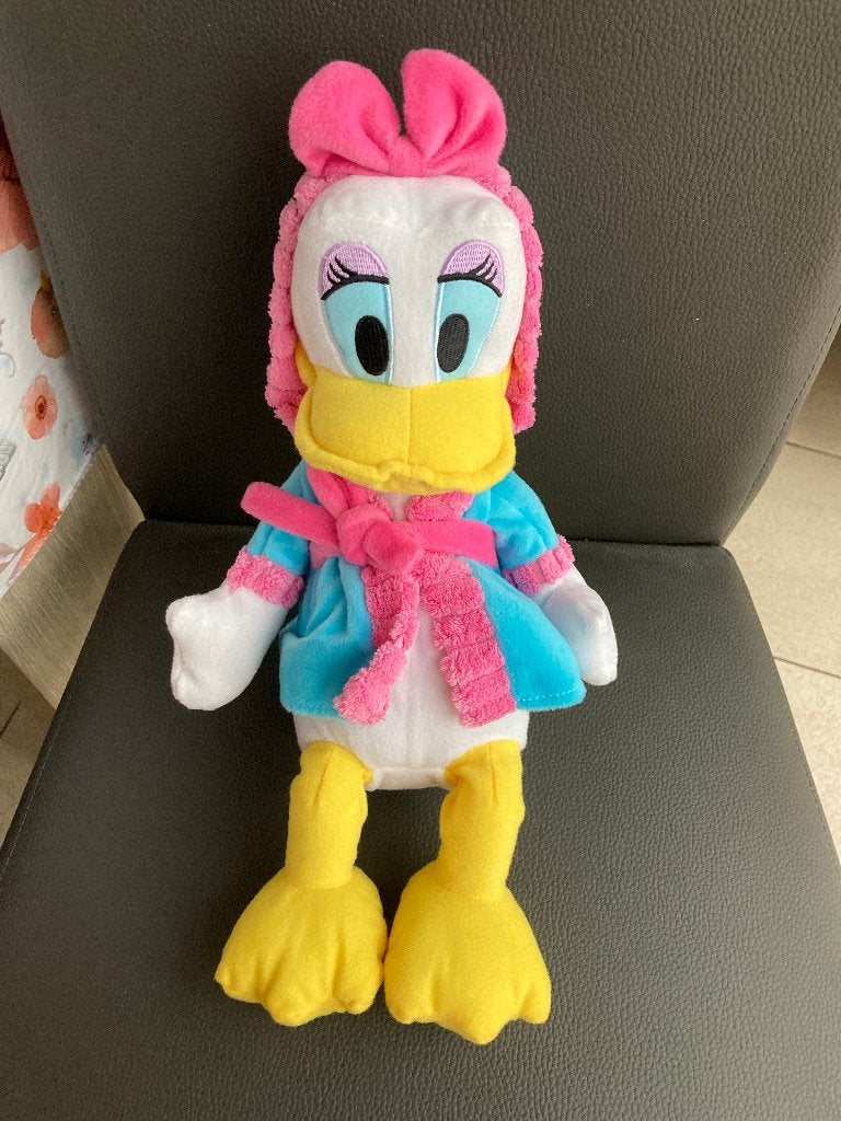 Disney knuffel Katrien Duck met badjas, Ophalen of Verzenden, Donald Duck, Zo goed als nieuw, Knuffel