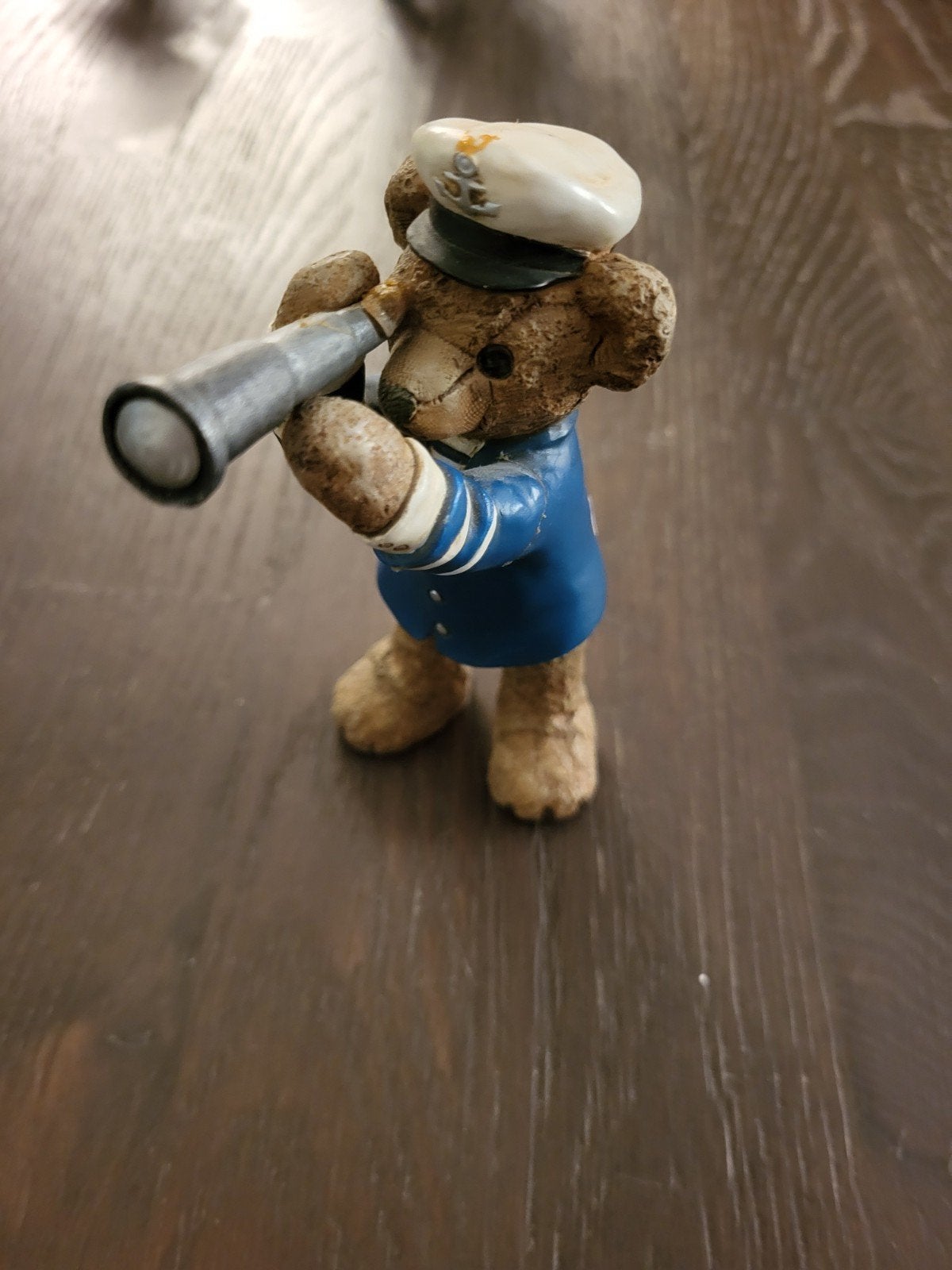 Vintage Teddybeer Beeldje Matroos met Verrekijker, Ophalen of Verzenden, Gebruikt, Beeldje, Overige merken