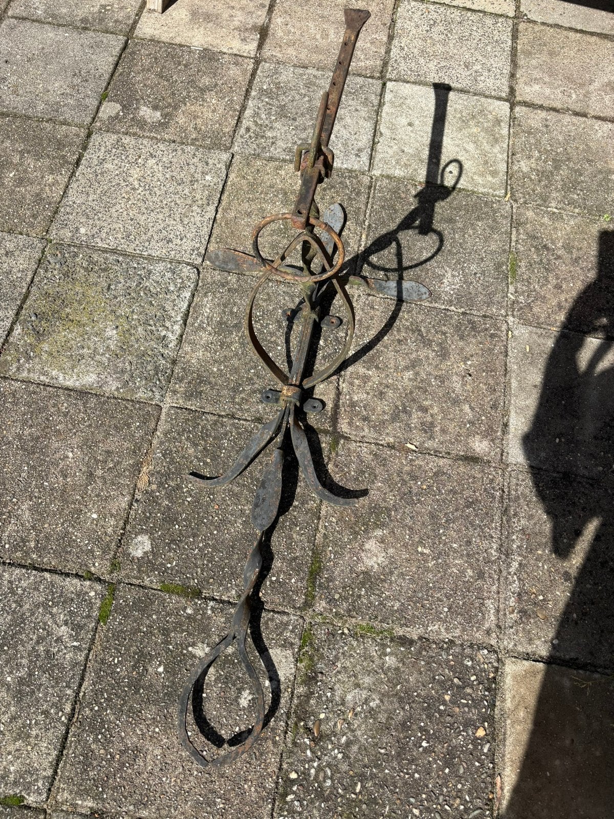 Oud handgesmeed smeedijzeren gevelornament, Antiek en Kunst, Ophalen of Verzenden