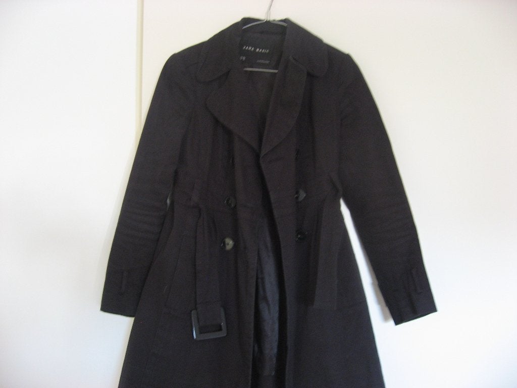 mooie zwarte Zara Basic trenchcoat, mt S, Verzenden, Zwart, Maat 36 (S), Zara Basic