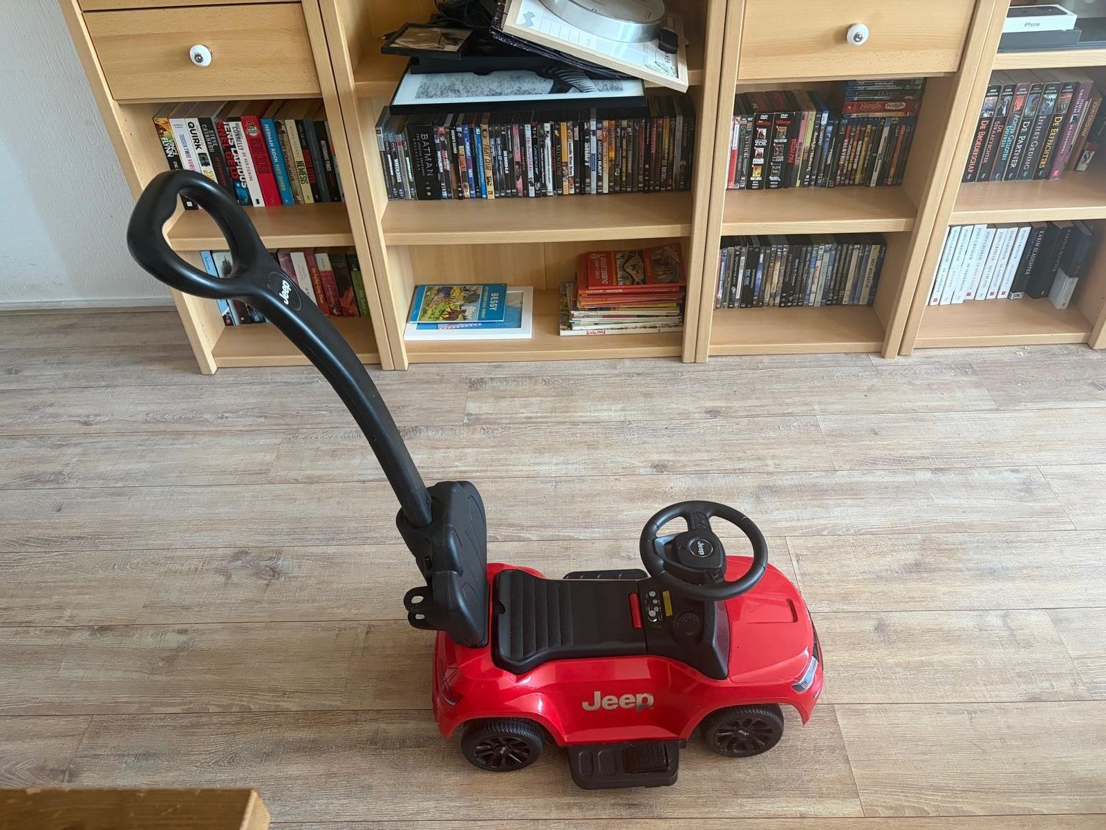 Elektrische Jeep loopauto met duwstang, Kinderen en Baby's, Gebruikt