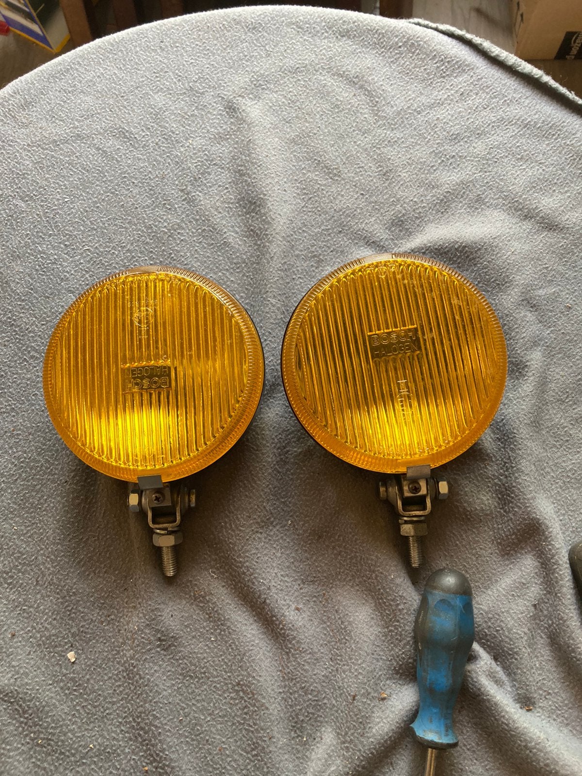 Oldtimer 2 Bosch mistlampen type 140, Auto-onderdelen, Ophalen of Verzenden, Gebruikt