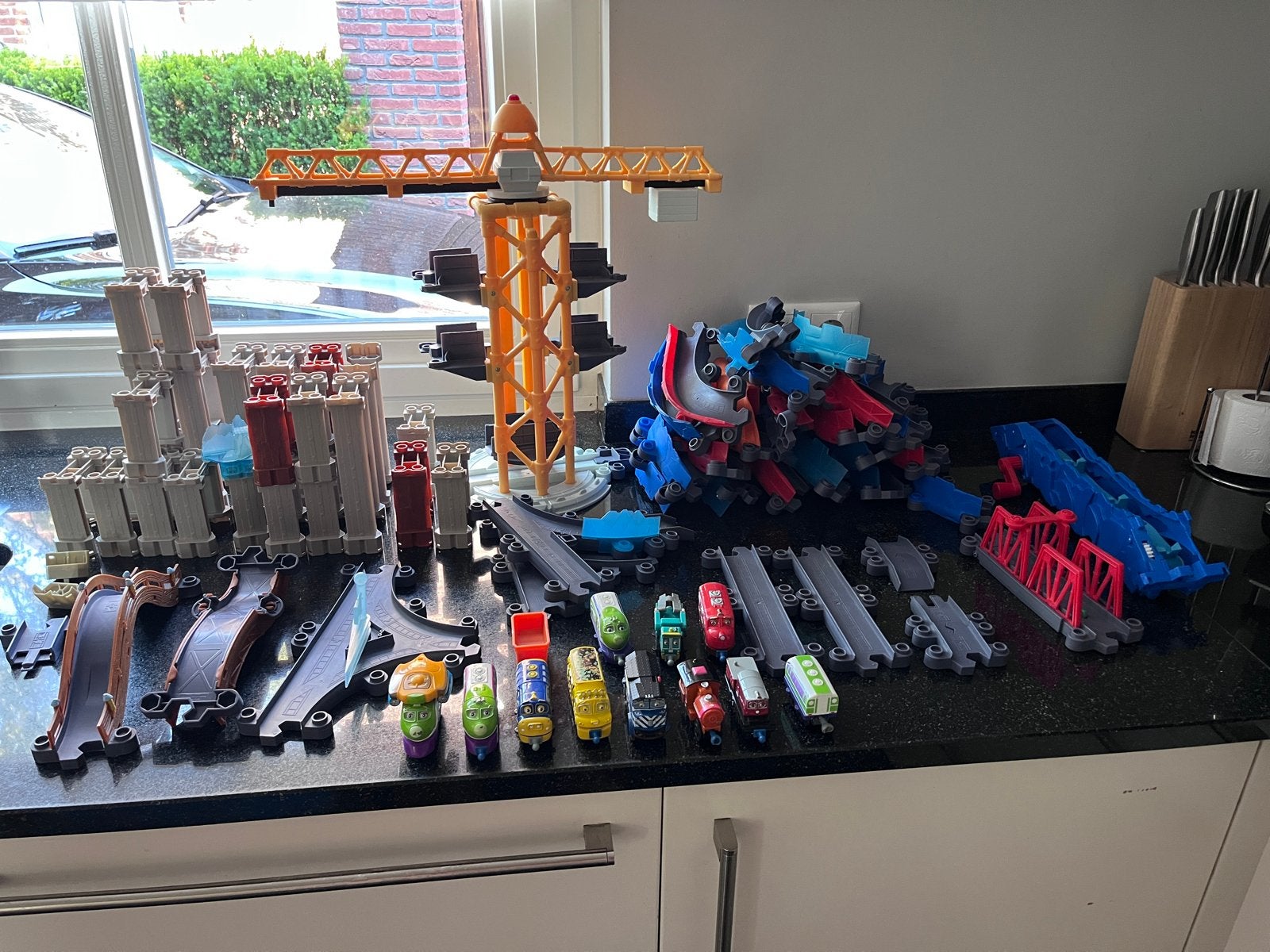 Grote uitgebreide chuggington treinbaan, Ophalen of Verzenden, Gebruikt