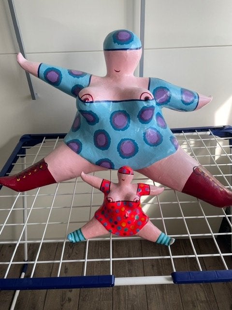 dikke dame  groot, Antiek en Kunst, Ophalen of Verzenden
