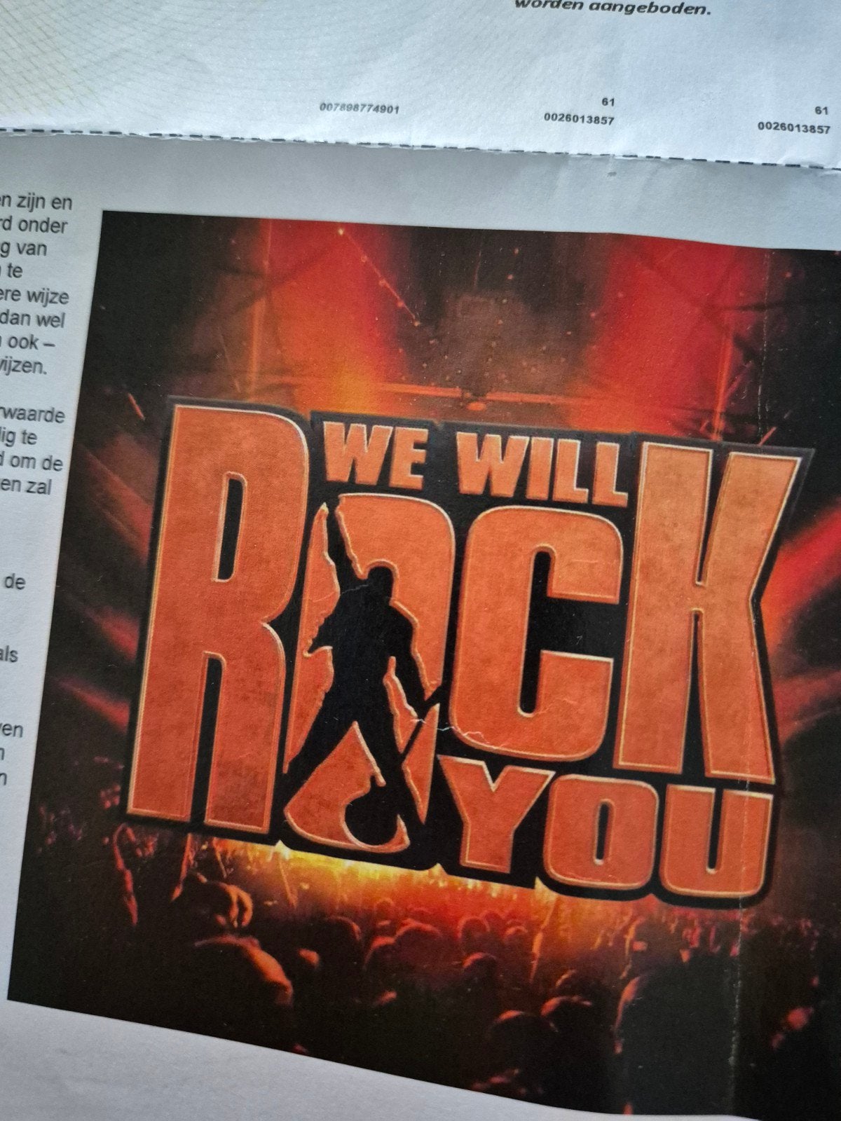 2 kaarten We will rock you Groningen 25 september, Tickets en Kaartjes, Eén persoon, September