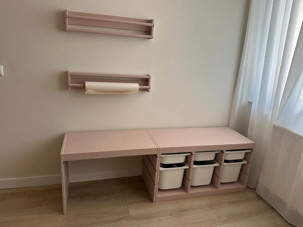 IKEA Trofast kast met 6 bakken en 2 Flisat wandrekjes, Ophalen, Zo goed als nieuw, IKEA, Hout