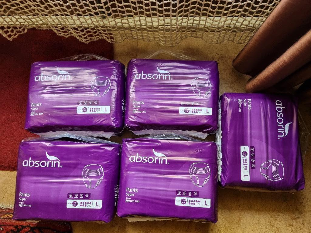 Absorin incontinentie materiaal L 5 pakken, Ophalen, Nieuw