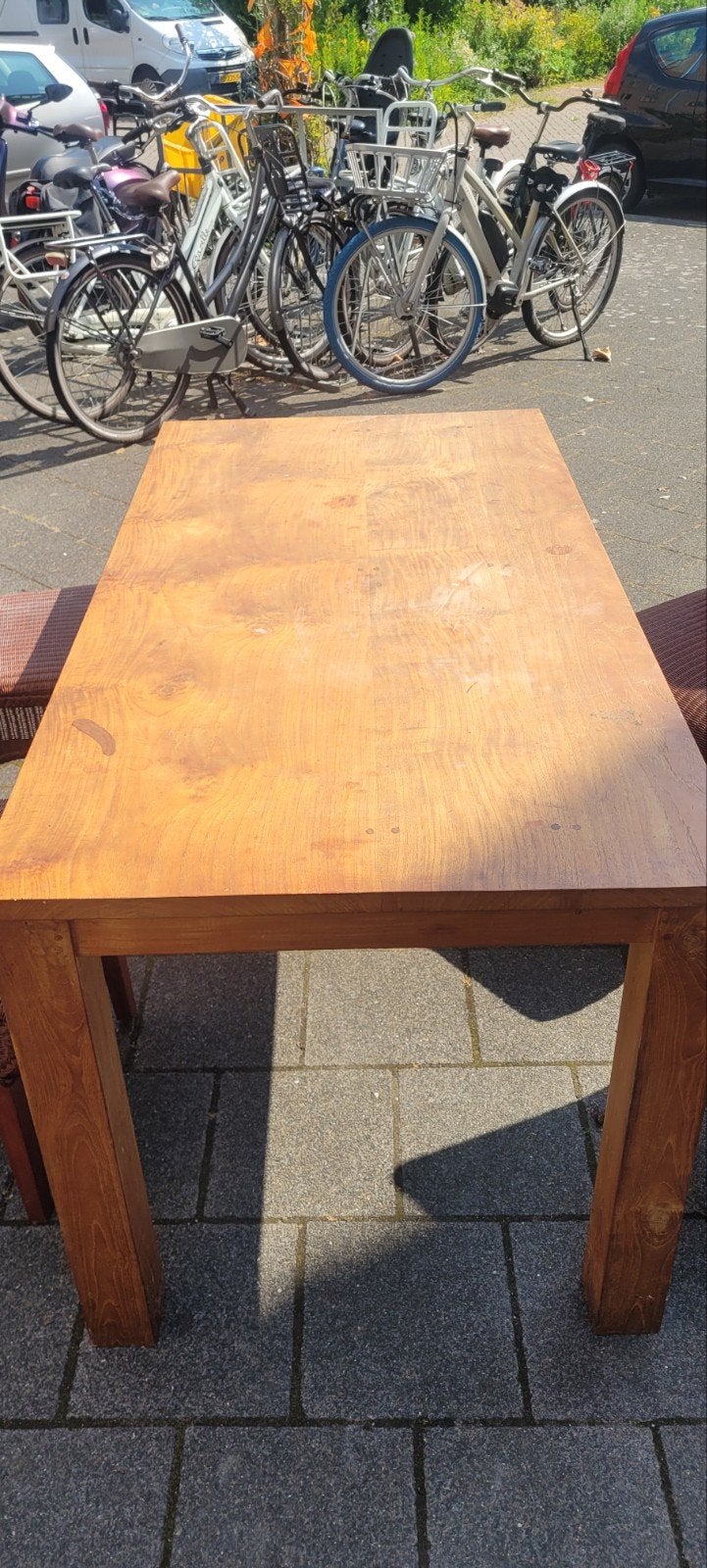 4 Originele Loom stoelen & originele Teak tafel, Ophalen, Gebruikt, 200 cm of meer, 50 tot 100 cm