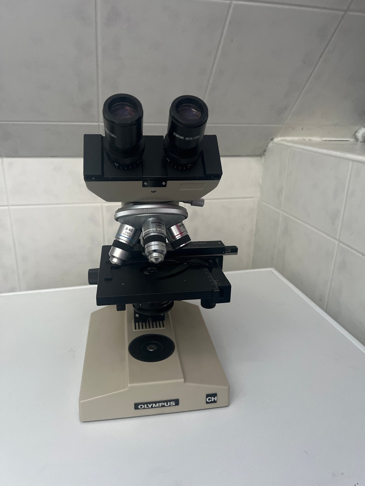 Olympus CH Microscoop met Objectieven, Audio, Tv en Foto, Ophalen, Gebruikt, 1000x of meer, Biologische microscoop