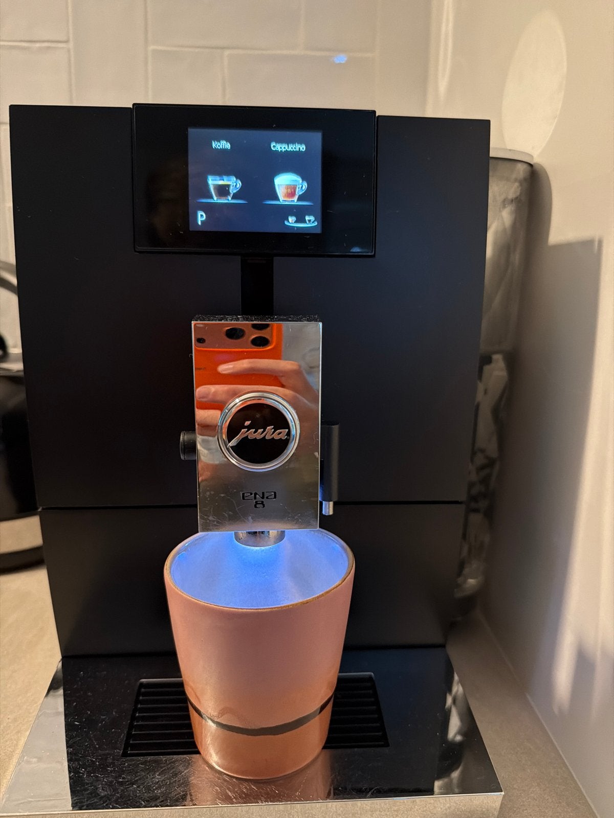 Jura ENA 8 volautomatische espressomachine, Witgoed en Apparatuur, Ophalen, Gebruikt, Espresso apparaat, Koffiebonen