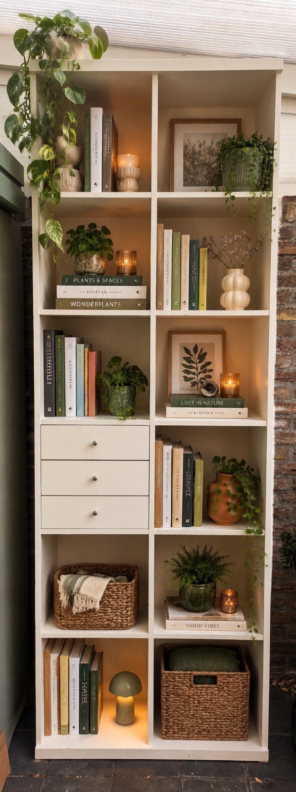 Boekenkast wit / creme, Ikea Bonde, Ophalen, Gebruikt, 200 cm of meer, 50 tot 100 cm