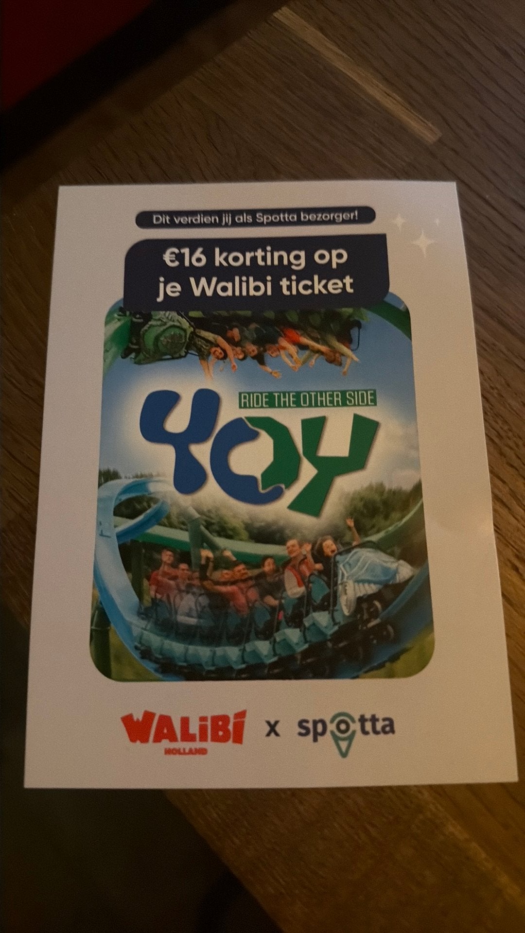 Walibi kortingskaart, Ophalen, Nieuw