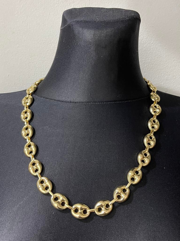 18KT Goud Ketting GUCCI Schakel 76,75 Gram, Ophalen, Verstelbaar, Zo goed als nieuw, Goud
