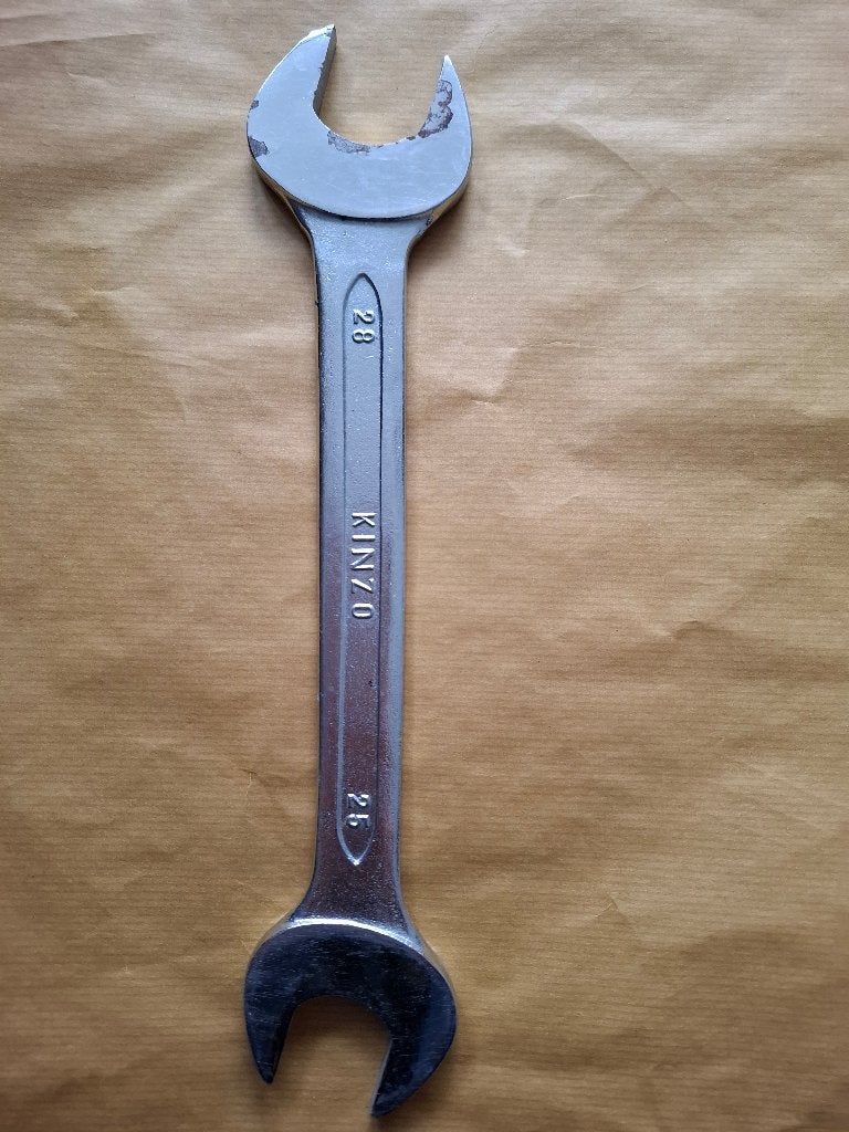 #Kinzo dubbele #steeksleutel - Maat 25 / 28 mm - Spanner, Ophalen of Verzenden, Gebruikt, Sleutel/ratel, Overige merken