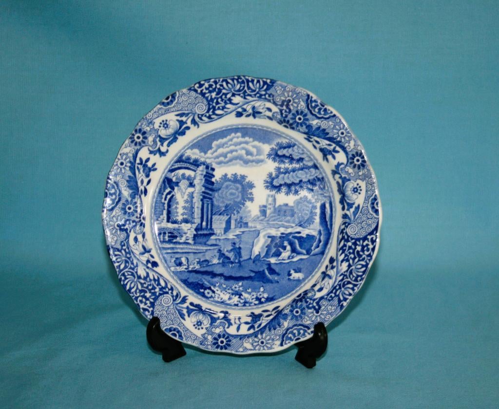 Spode " Italian Blue " Gebakbord 15.5cm - Blauw Stempel, Huis en Inrichting, Ophalen of Verzenden, Zo goed als nieuw, 2de Hands