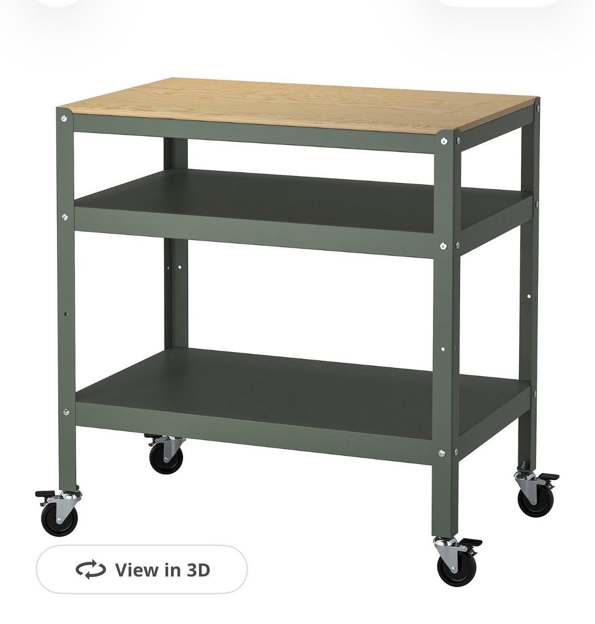 Ikea BROR trolley, grijs-groen/grenen multiplex 85x55cm, Ophalen, Zo goed als nieuw
