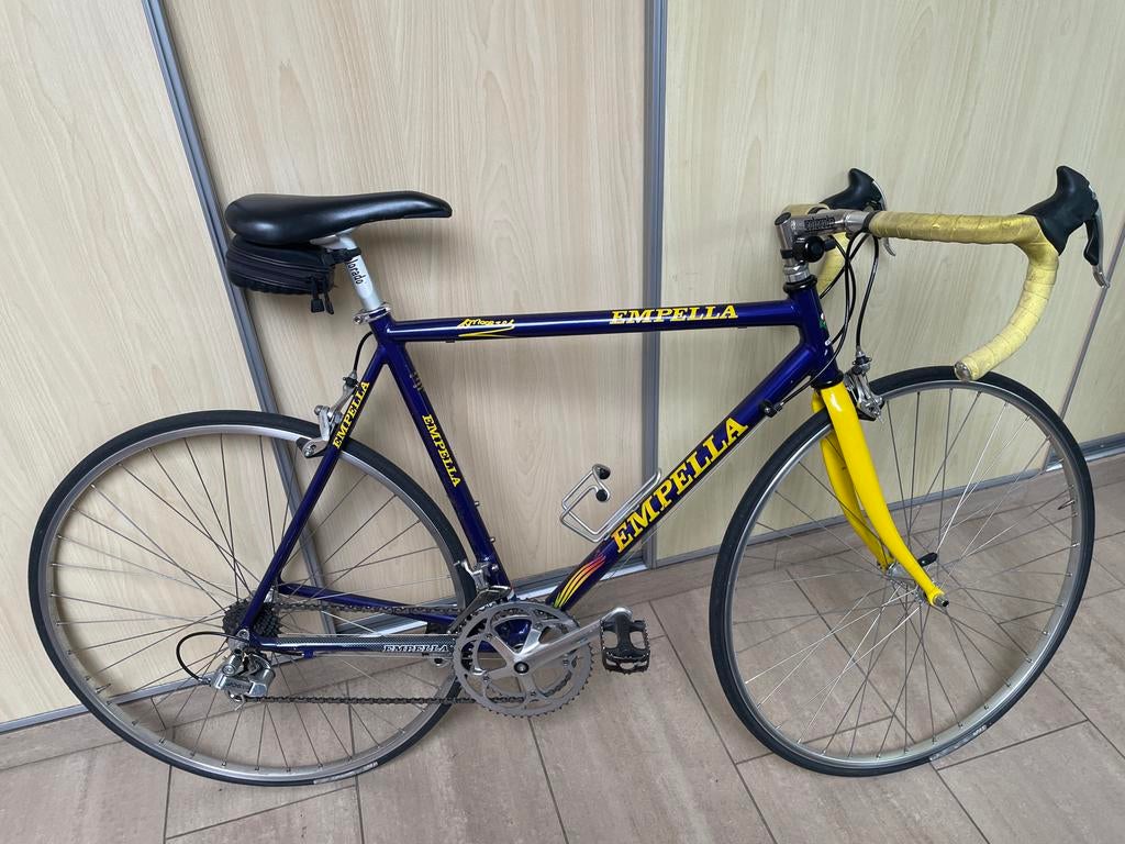 Empella racefiets, blauw/geel, Sachs versnellingen, 28 inch, Gebruikt, 15 tot 20 versnellingen, Ophalen