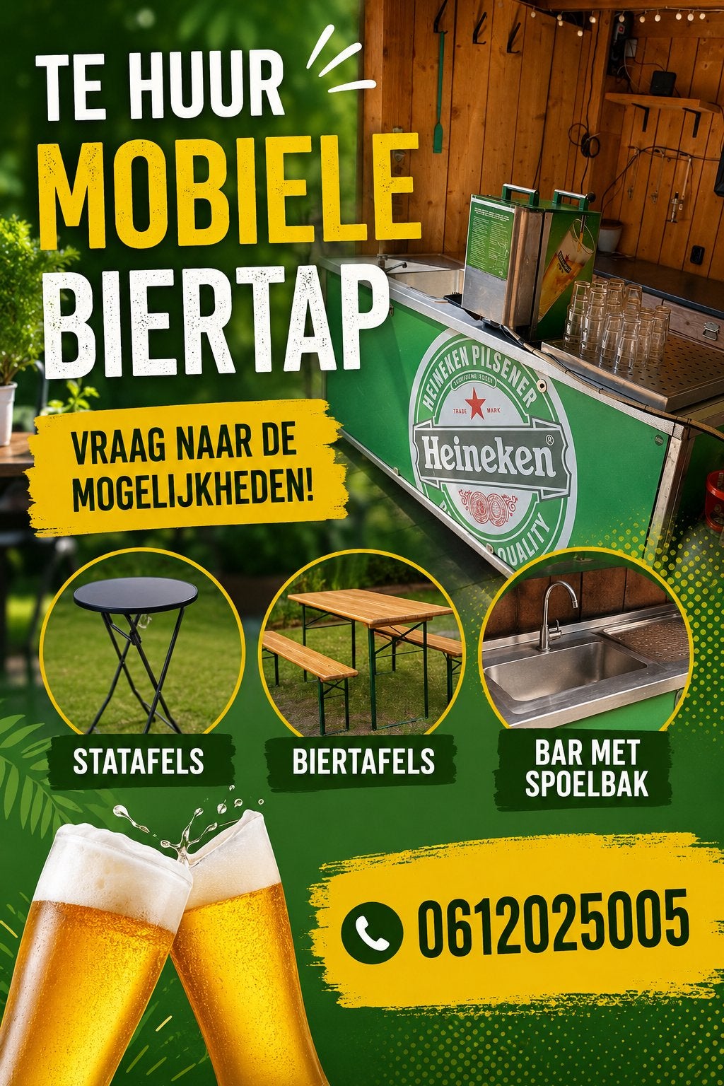 Biertap en bar met spoelbak, Huis en Inrichting, Barren, Ophalen