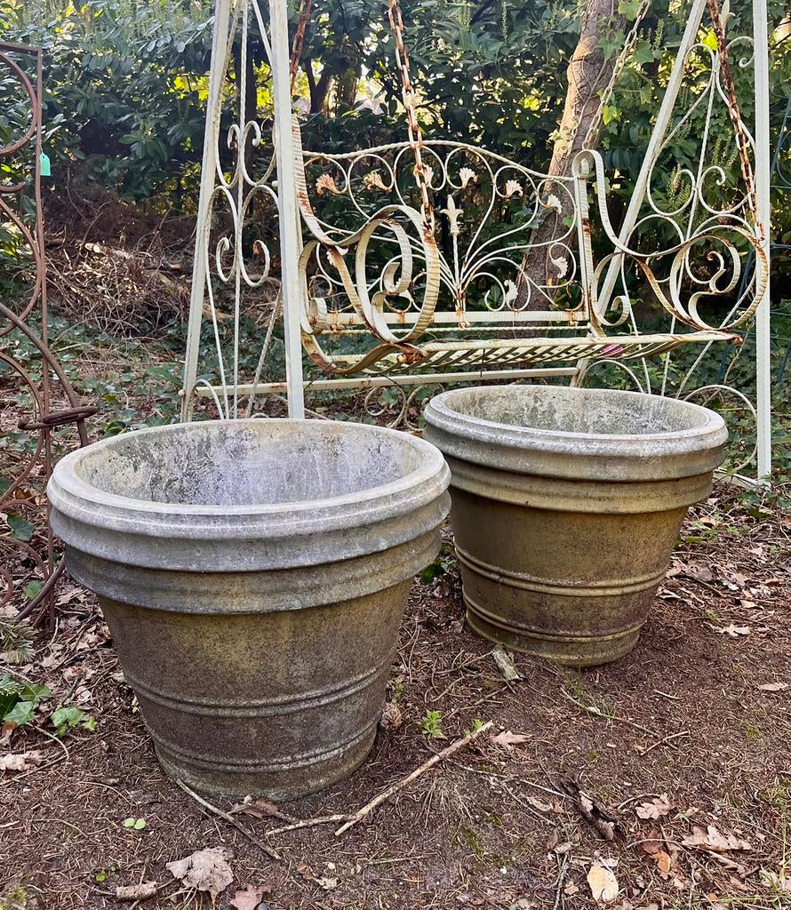 * Zaterdag & Zondag OPEN Tuinpotten Bloempotten Potten Bak, Ophalen, Steen, Rond, Nieuw