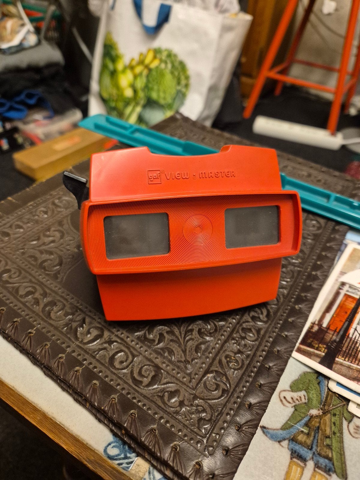 Vintage rode GAF View-Master + 5 originele packets schijven, Antiek en Kunst, Ophalen of Verzenden