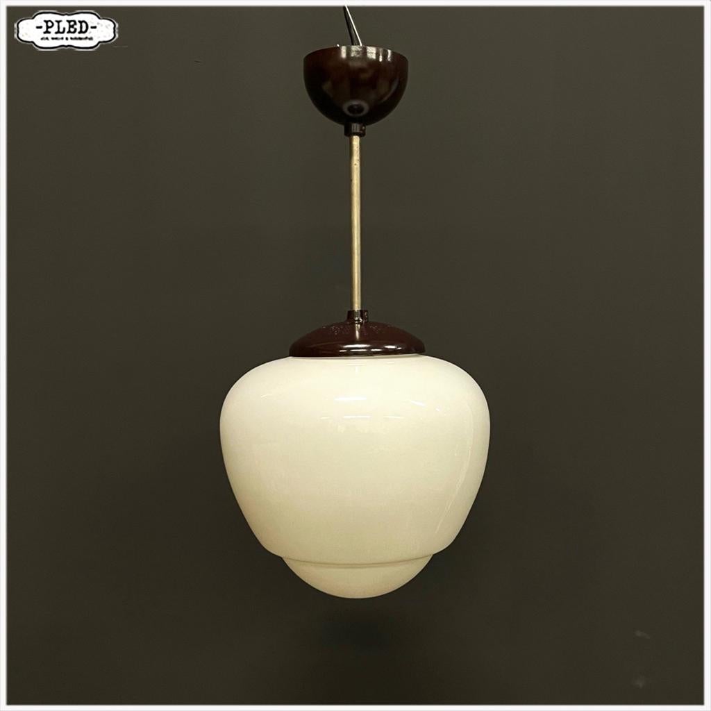 Art Deco glazen Lamp Hanglamp plafondlamp, Gebruikt, ArtDeco Vintage Boho Japandi, Ophalen of Verzenden, Nb
