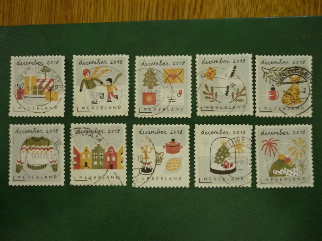 Kerstzegels 2018 gestempeld NVPH 3698 - 3707, Ophalen of Verzenden, Gestempeld