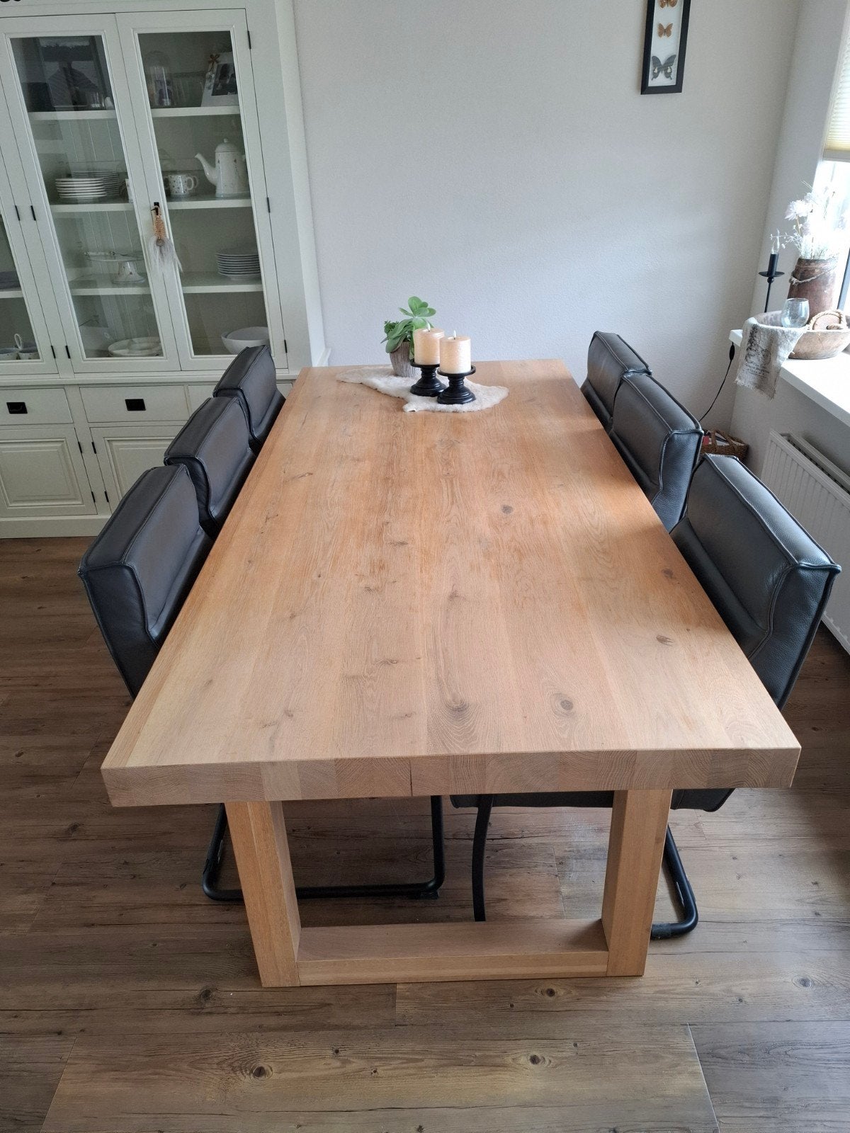 Eiken eettafel met 6 stoelen, Huis en Inrichting, Ophalen, Zo goed als nieuw