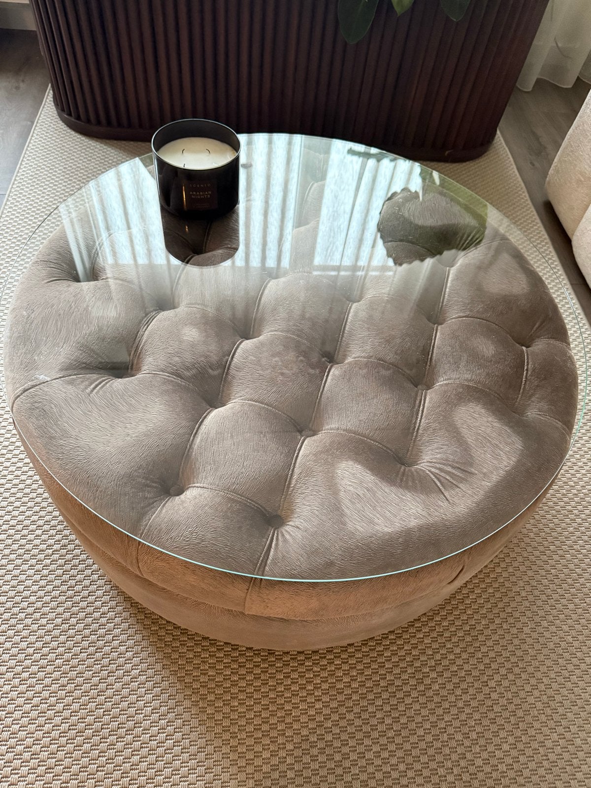 Eric Kuster poef/tafel 90x90x40 - Zo goed als nieuw, Minder dan 45 cm, Rond, Ophalen of Verzenden, Zo goed als nieuw