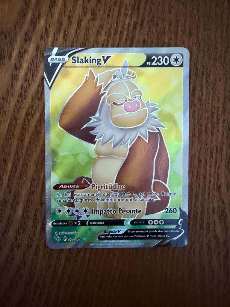 Pokémon Kaart Slaking V 077/078 - Zo goed als nieuw, Ophalen of Verzenden, Zo goed als nieuw, Losse kaart