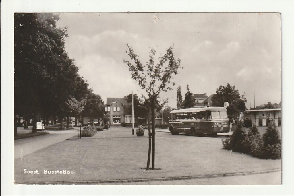SOEST BUSSTATION CAP VERVOER VERBAND WC TENSEN VOLVO BUS 10, Ophalen of Verzenden, 1940 tot 1960, Gelopen, Utrecht