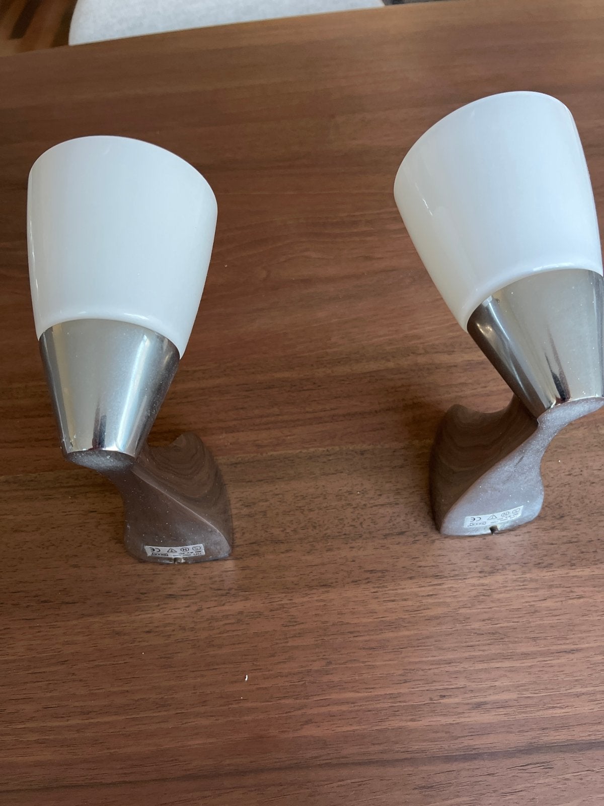 2x IKEA metalen badkamerlampjes met glazen kap, Gebruikt, IKEA, E14 (klein), Ophalen of Verzenden