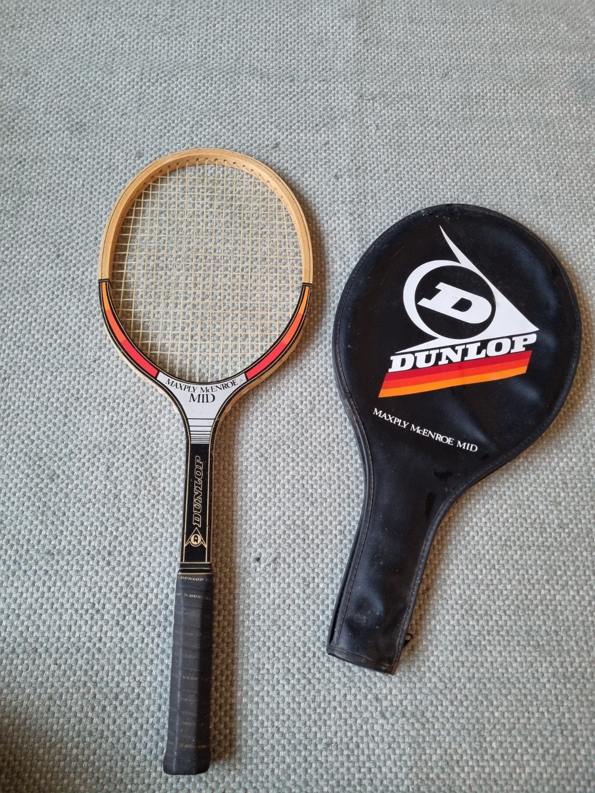 Zeldzaam Dunlop Maxply McEnroe houten tennisracket, Sport en Fitness, Tennis, L2, Gebruikt, Ophalen of Verzenden, Racket