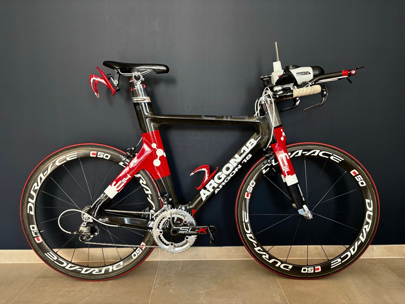 Argon 18 E114 Triathlonfiets - Carbon, SRAM Force, Dura-Ace, 28 inch, Carbon, Zo goed als nieuw, Meer dan 20 versnellingen