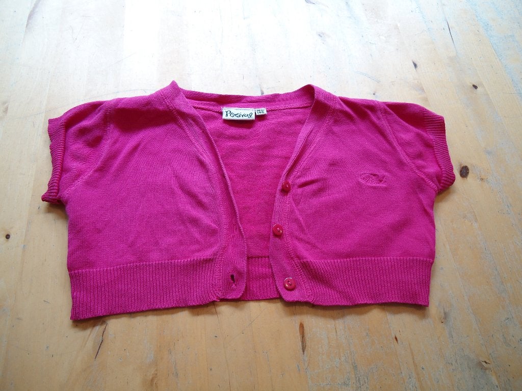 Mooi roze vestje kort vest bolero maat 140 (M66), Ophalen of Verzenden, Zo goed als nieuw, Meisje, Trui of Vest