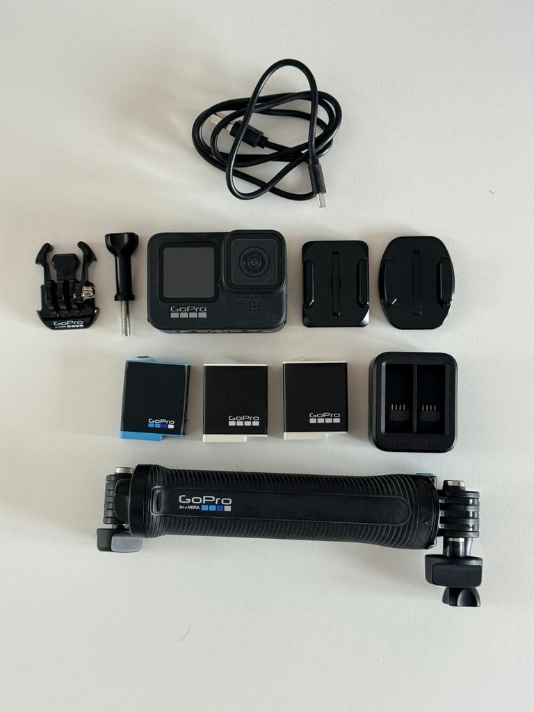 GoPro Hero 9 Black met 3 batterijen, Ophalen of Verzenden, Zo goed als nieuw, GoPro