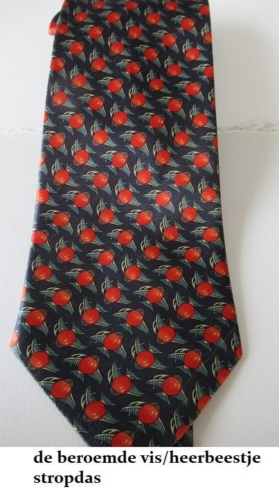 vintage jaren 70 stropdas Italië, Robertino, vis/heerbeestje, Ophalen of Verzenden, Zo goed als nieuw, Blauw