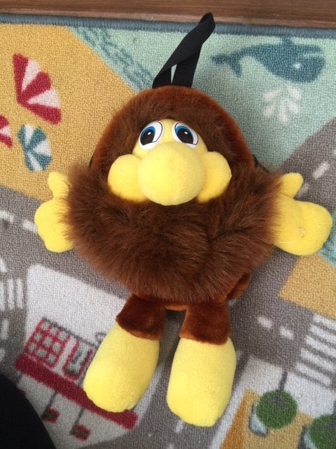 Bruin gele rugzak knuffeltas meisjestas tas kabouter 30 cm, Ophalen of Verzenden, Nieuw