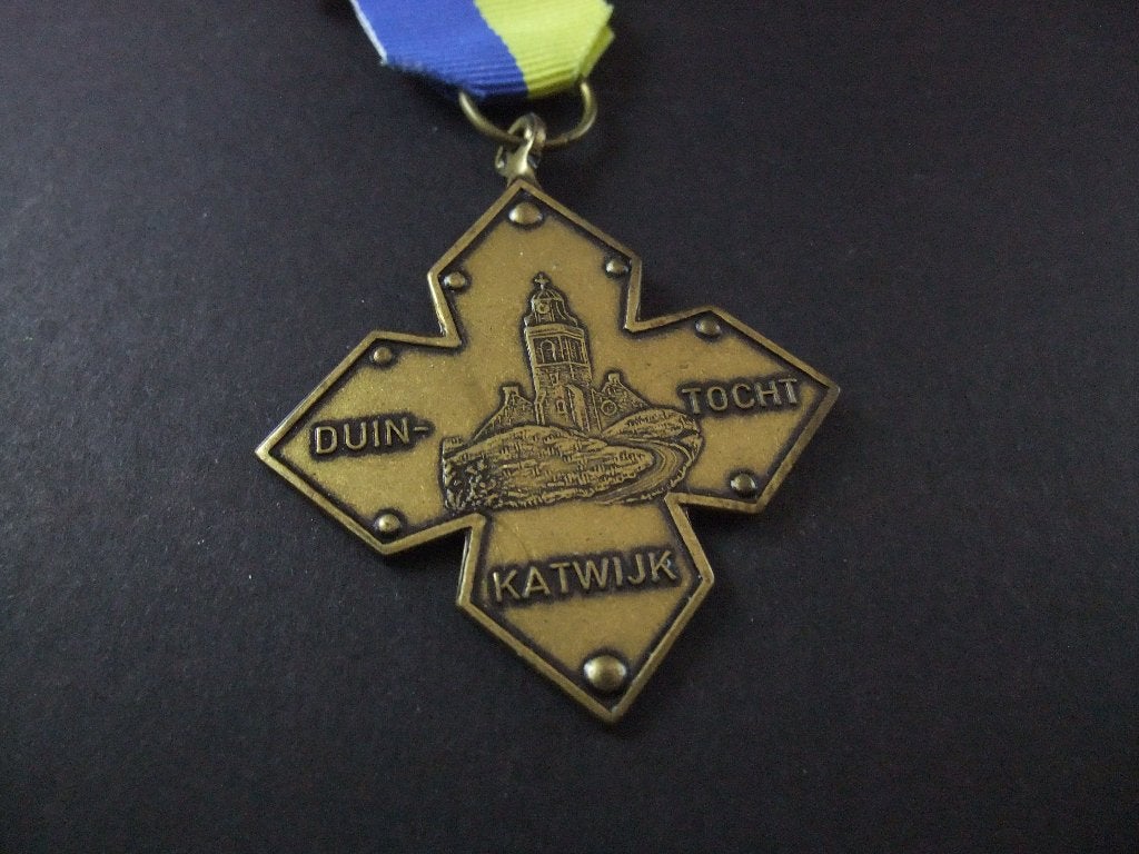 Wandeltocht door de duinen Katwijk  bronskleurig medaille, Ophalen of Verzenden, Overige materialen