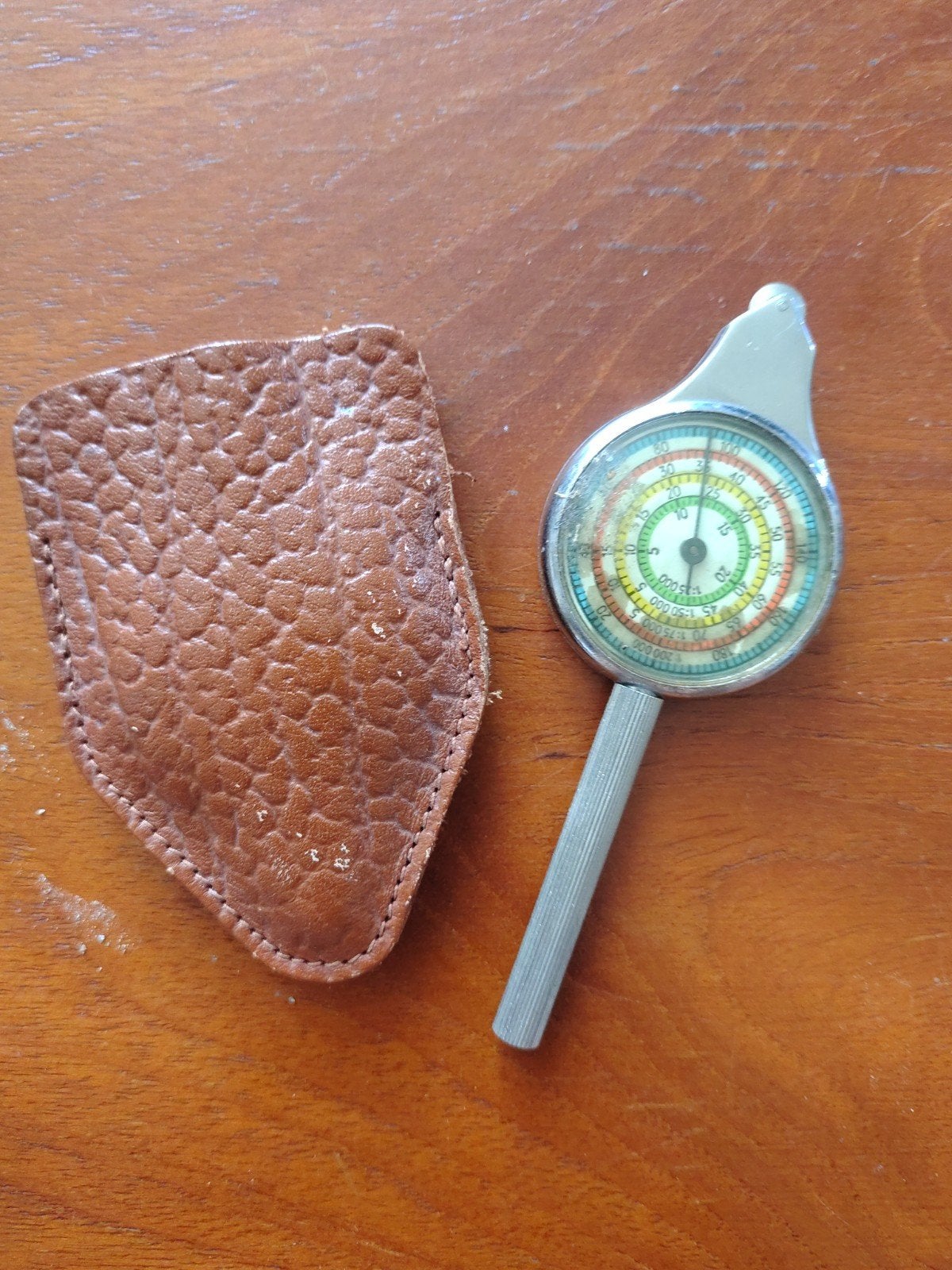 Mechanische Curvimeter (Kaartmeter) met Lederen Etui, Antiek en Kunst, Ophalen of Verzenden