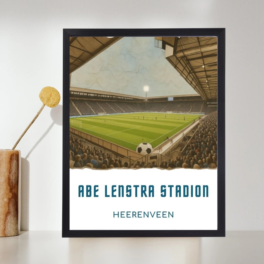 A4-poster Abe Lenstra Stadion, thuisbasis sc Heerenveen, Ophalen of Verzenden