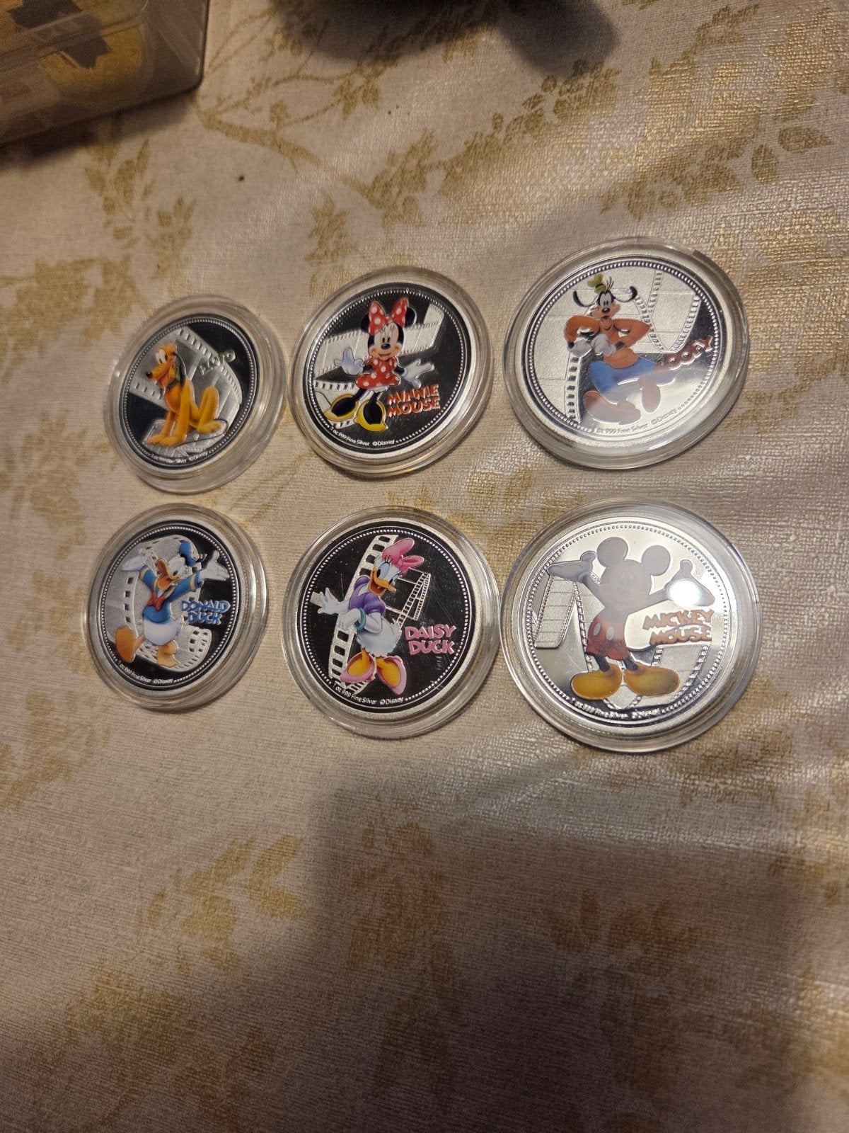 Disney Zilverkleurige Munten Collectie (6 stuks), Ophalen of Verzenden, Mickey Mouse, Nieuw, Overige typen